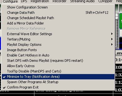 select minimze to tray