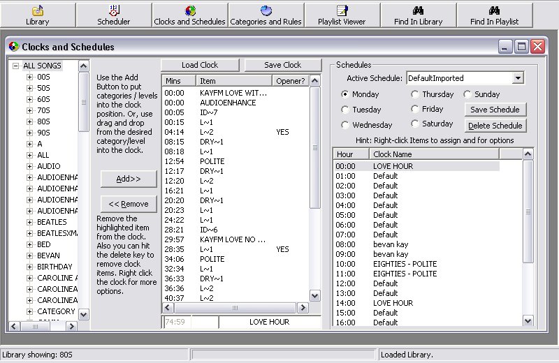 radio programming clock template software
